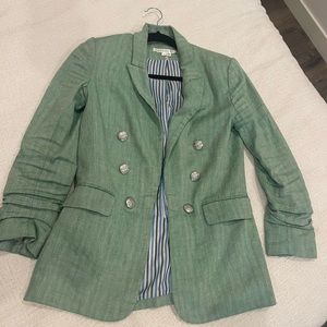 Size 6 Veronica Beard Beacon Herringbone Linen Dickey Jacket